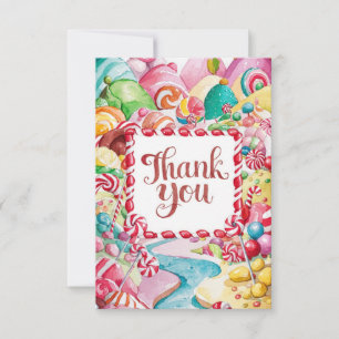 Delicious Candies Candyland thank you card