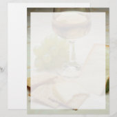 Delicious Cheese, crackers and wine glass (Front/Back)