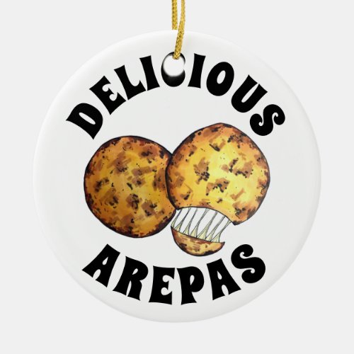 Delicious Cheese Maize Arepas South American Food Ceramic Ornament