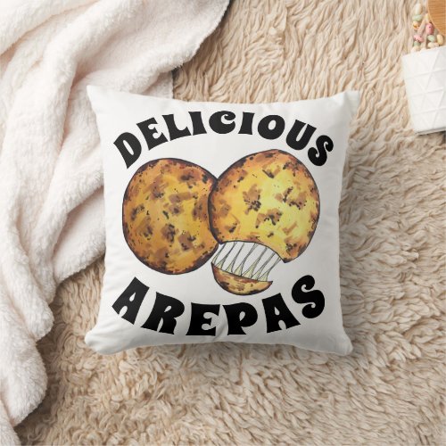 Delicious Cheese Maize Arepas South American Food Throw Pillow