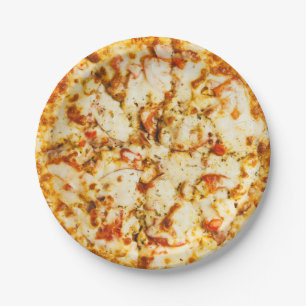 Delicious Cheese Pizza Paper Plates
