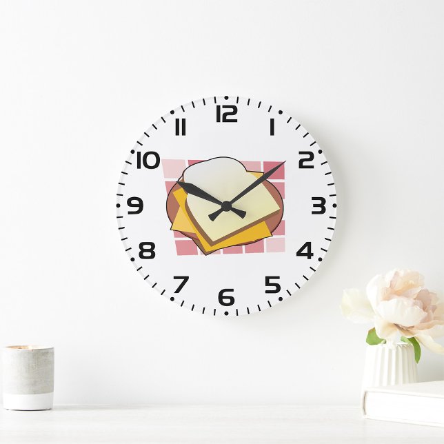 Delicious Cheese Sandwich Fun Food  Large Clock (Creator Uploaded)