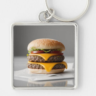 Delicious Cheeseburger on Tissues Keychain