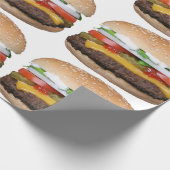 delicious cheeseburger with pickles photograph wrapping paper (Corner)