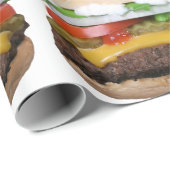 delicious cheeseburger with pickles photograph wrapping paper (Roll Corner)