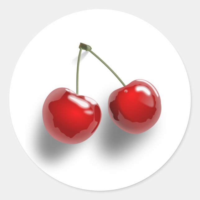 Delicious Cherries Classic Round Sticker (Front)