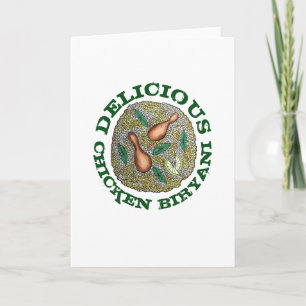 Delicious Chicken Biryani Indian Food Cuisine Card