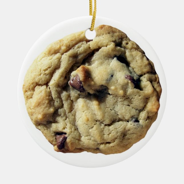 Delicious Chocolate Chip Cookie Ceramic Ornament (Front)