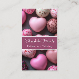 delicious chocolate hearts background patisserie business card