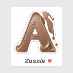 Delicious chocolate letter A sticker