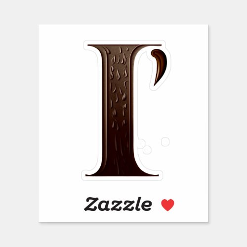 Delicious chocolate letter I English sticker