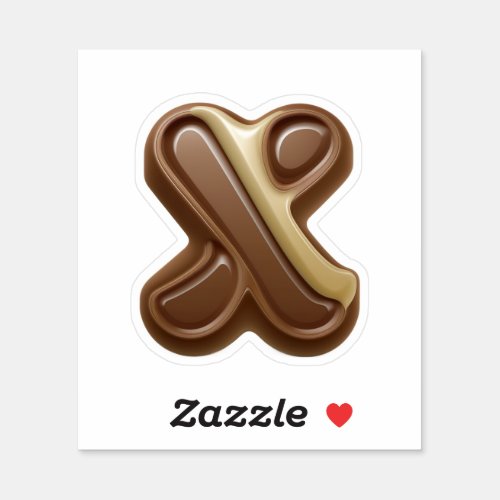 Delicious chocolate letter X sticker