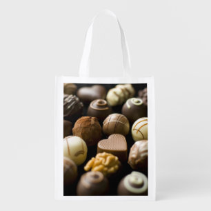 Delicious chocolate pralines grocery bag
