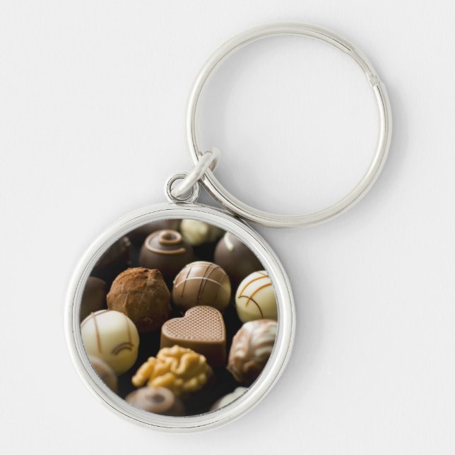 Delicious chocolate pralines keychain (Front)