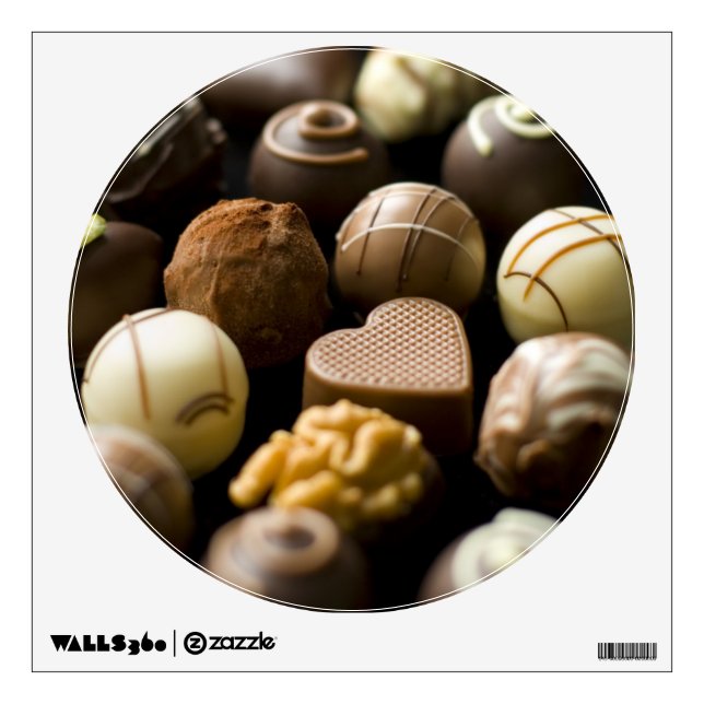 Delicious chocolate pralines wall decal (Front)