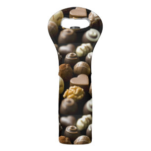 Delicious chocolate pralines wine bag