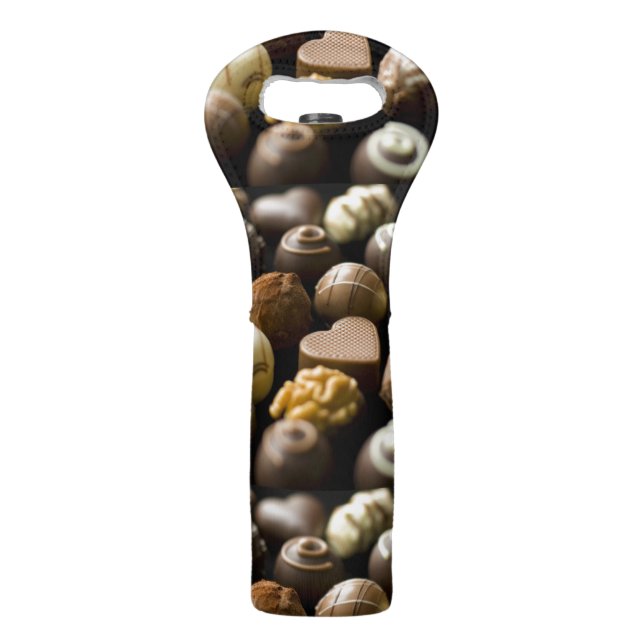 Delicious chocolate pralines wine bag (Front)