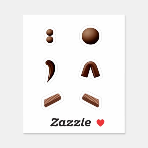 Delicious chocolate special characters stickers