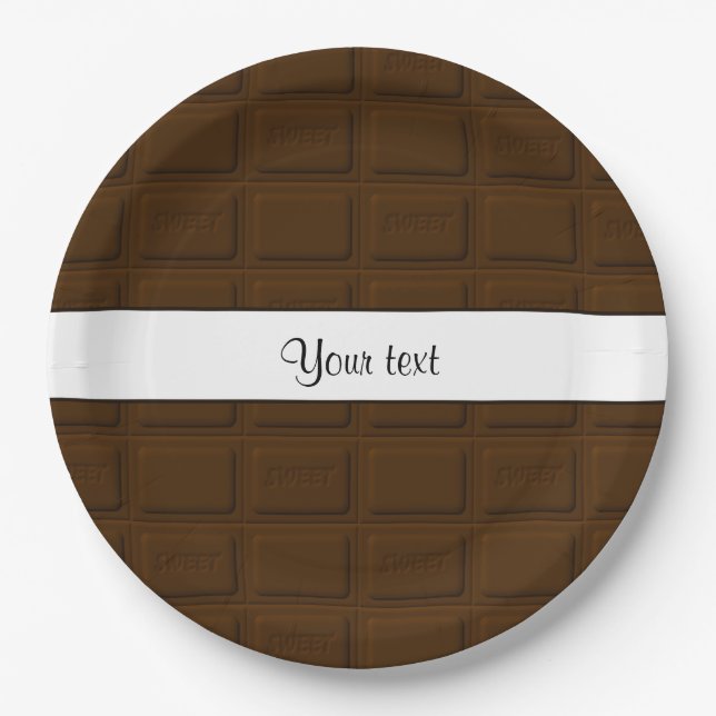 Delicious Chocolate Squares Paper Plates (Front)