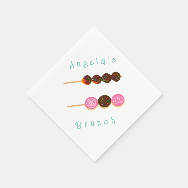 Delicious Chocolate Strawberries and Donuts Napkins (Corner)