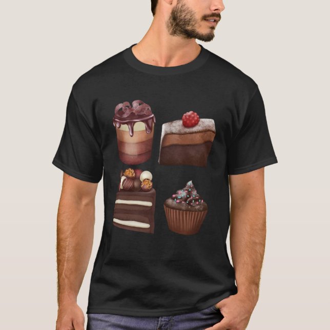 Delicious Chocolate Sweets Gourmet Chocolate Cake T-Shirt (Front)