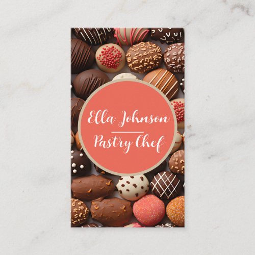 delicious chocolates background  business card
