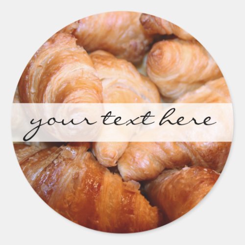 Delicious classic french croissants photograph classic round sticker