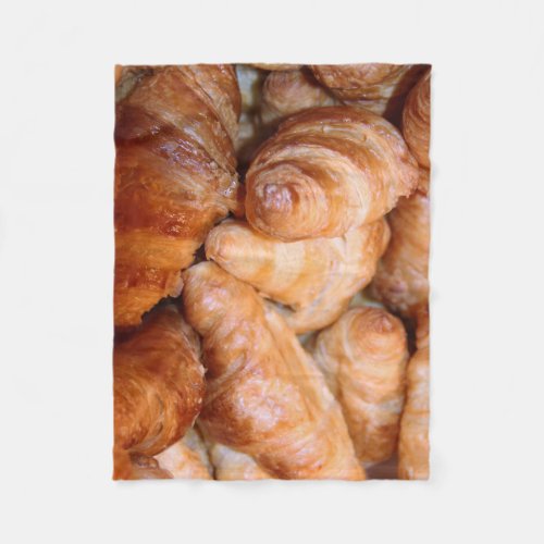 Delicious classic french croissants photograph fleece blanket