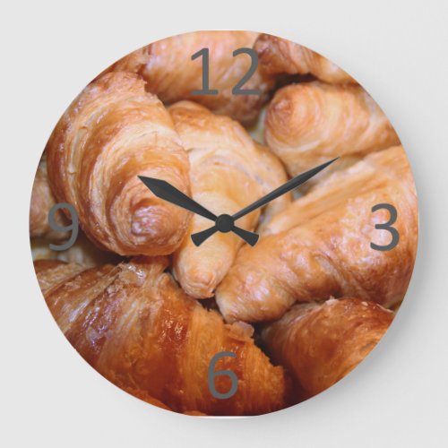 Delicious classic french croissants photograph large clock