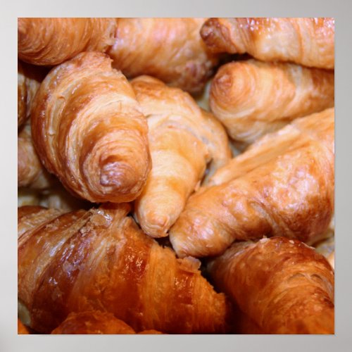 Delicious classic french croissants photograph poster