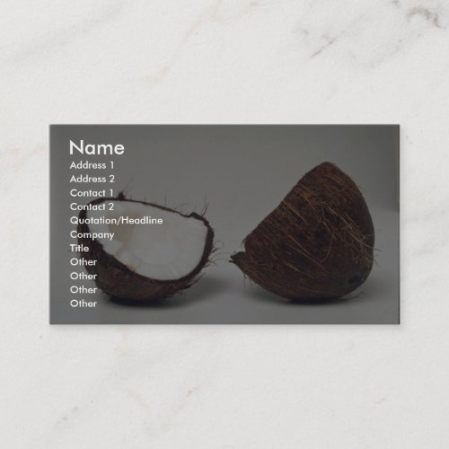 Delicious Coconut halves Business Card Template