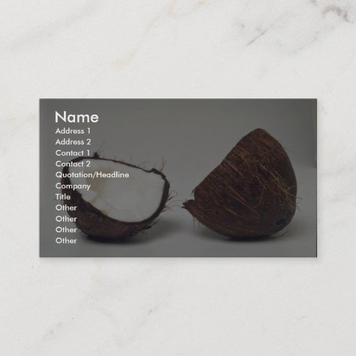 Customizable Delicious Coconut halves Business Card Template
