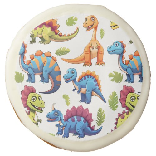 Delicious Colorful Dinosaur_Themed  Sugar Cookie