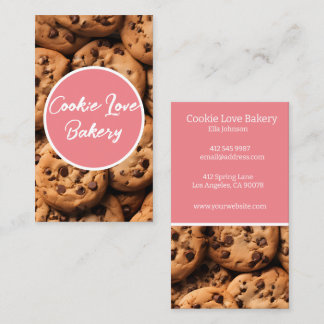 Delicious cookie background bakery business card
