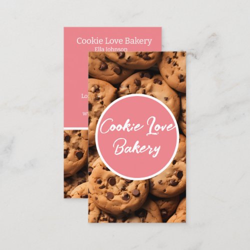 Delicious cookie background bakery business card