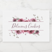 Delicious Cookies Burgundy Script Floral