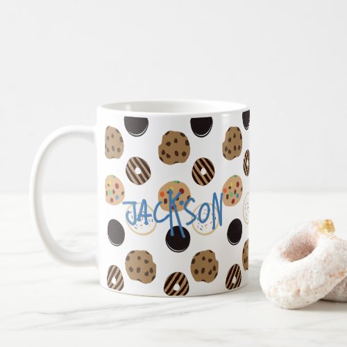 Delicious Cookies Pattern and Name Coffee Mug
