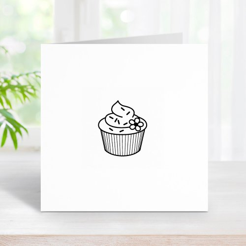 Delicious Cupcake Loyalty Get One Free Rubber Stamp