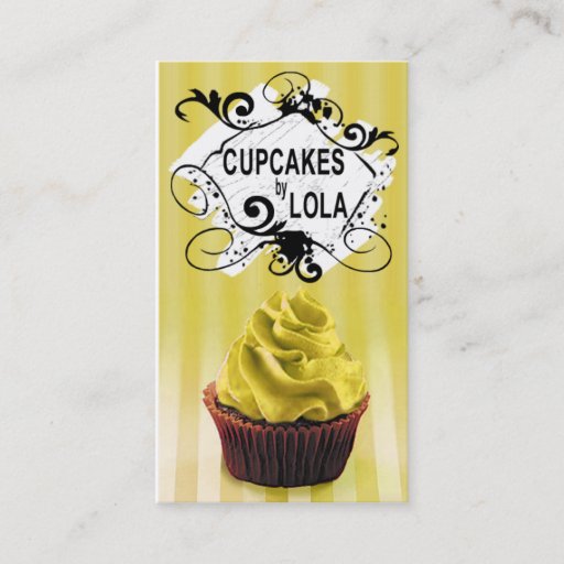 Customizable Delicious Cupcakes - Confections Desserts Pastries Business Card Templates