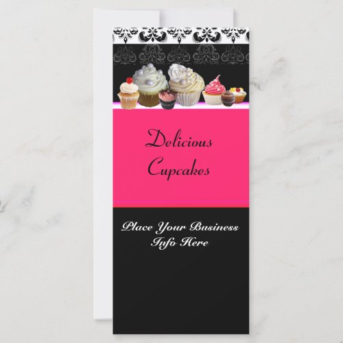 DELICIOUS CUPCAKES DESERT SHOP Pink Fuchsia Black