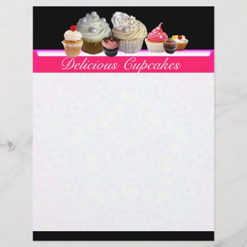 DELICIOUS CUPCAKES DESERT SHOP PinkFuchsia White