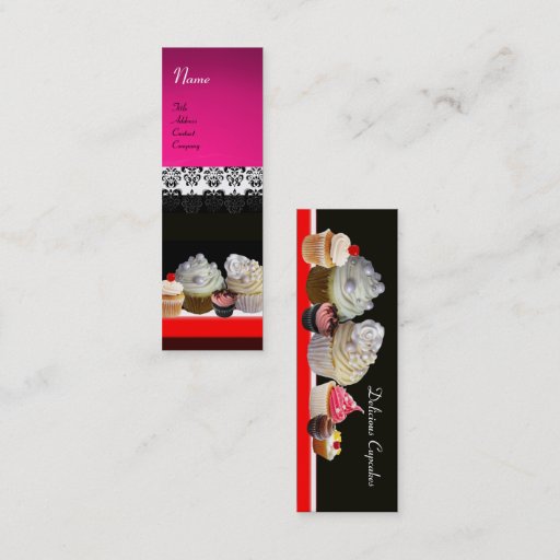 Customizable DELICIOUS CUPCAKES DESERT SHOP, Pink Purple Violet Business Card