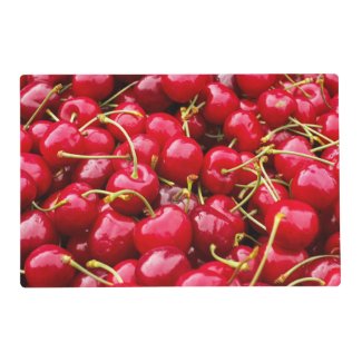 cute red cherry fruits photograph placemat