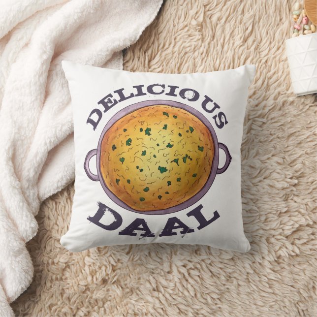 Delicious Daal Vegetarian Indian Red Lentil Dal Throw Pillow (Blanket)