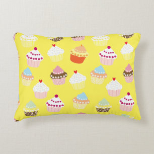 Delicious Decorated Birthday Cupcakes Accent Pillo Pillow