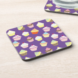 Delicious Decorated Birthday Cupcakes Beverage Coaster