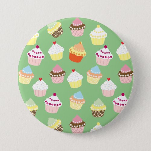 Delicious Decorated Birthday Cupcakes Button