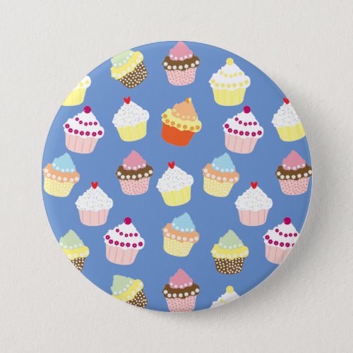 Delicious Decorated Birthday Cupcakes Button