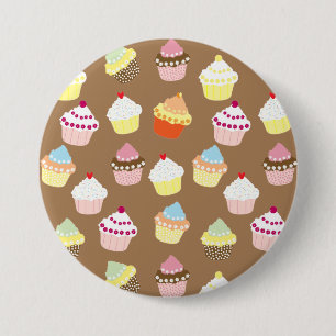 Delicious Decorated Birthday Cupcakes Button