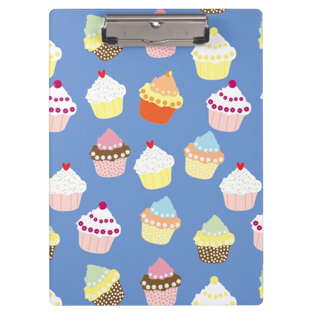 Delicious Decorated Birthday Cupcakes Clipboard (Front)